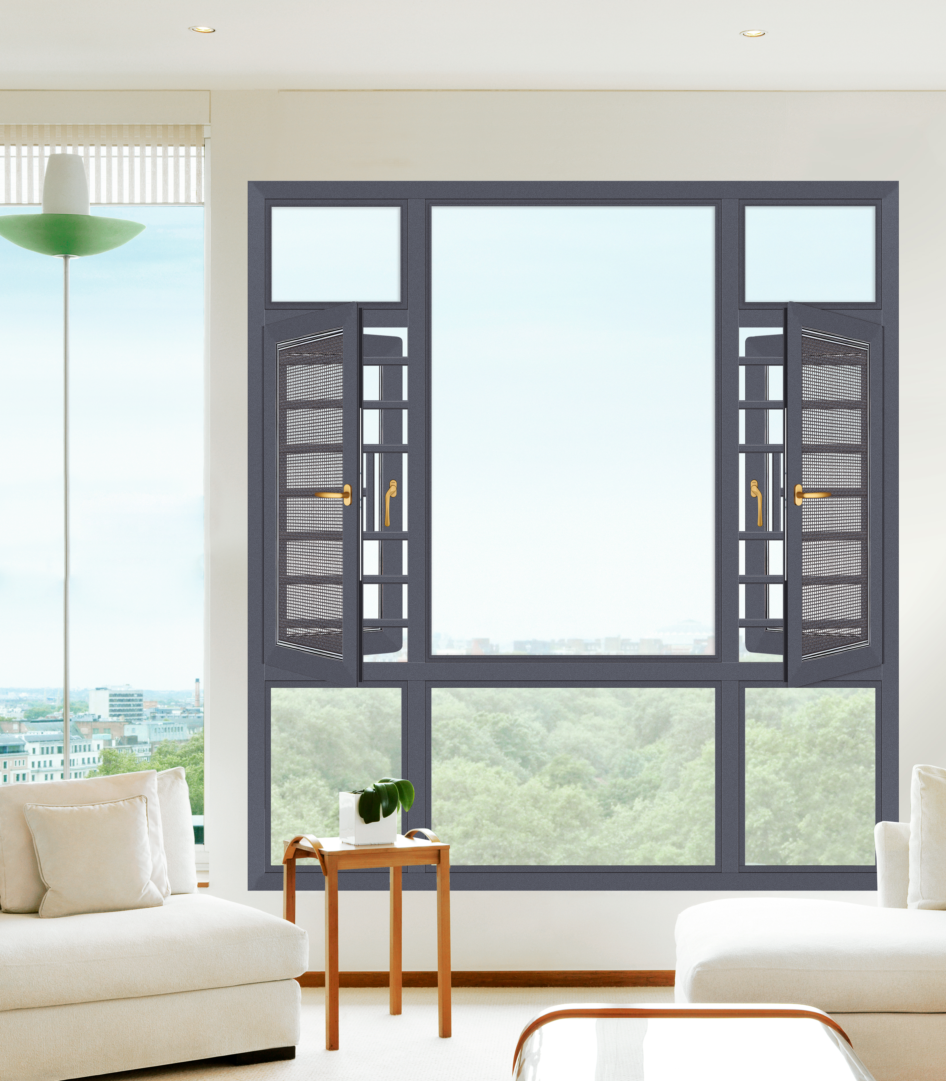 90窗紗一體平開窗